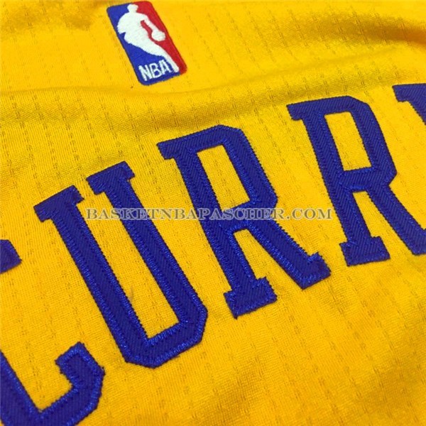Maillot Authentique Retro Golden State Warriors Curry Jaune
